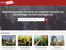 Tablet Screenshot of kortingkaartjes.nl